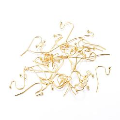 Золотой Железные крючки для сережек, без никеля , золотые, 19x13 мм, 20 датчик, штифты : 0.8 мм