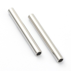 Stainless Steel Color 304 Stainless Steel Beads, Tube Beads, Stainless Steel Color, 35x4mm, Hole: 2.8mm