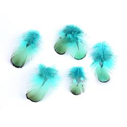 Turquoise Foncé Accessoires de costumes de plumes de poulet, teint, turquoise foncé, 45~105x10~30mm
