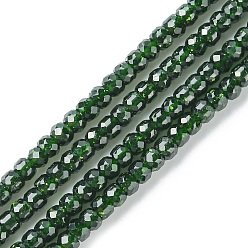 Зеленый Голдстоун Синтетический зеленый авантюрин бисер нитей, граненые, рондель, 3x2 мм, отверстие : 0.7 мм, около 172 шт / нитка, 14.96 дюйм (38 см)