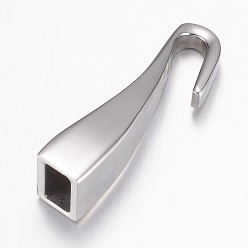 Stainless Steel Color 304 Stainless Steel S Hook Clasps, Stainless Steel Color, 31x9.5x7mm, Hole: 4x8mm