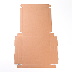 BurlyWood Kraft Paper Folding Box, Square, Cardboard box, Mailing Boxes, BurlyWood, 59x38.5x0.2cm, Finished Product: 25x25x3cm