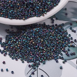 (DB0871) Negro mate AB Cuentas de miyuki delica, cilindro, granos de la semilla japonés, 11/0, (db 0871) negro mate ab, 1.3x1.6 mm, agujero: 0.8 mm, sobre 10000 unidades / bolsa, 50 g / bolsa