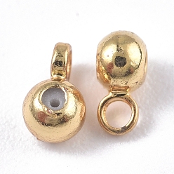 Oro Fianzas de tubo de latón, fianzas de bucle, abalorios de fianza, con plástico ccb en el interior, larga duración plateado, rondo, dorado, 5x3x2.2 mm, agujero: 1.2 mm