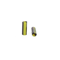 Amarillo de Verde Abalorios de corneta de cristal con semillas de dos tonos de colores opacos, agujero redondo, corneta redonda, verde amarillo, 4~8.5x2 mm, agujero: 0.6~0.8 mm, aproximadamente 450 g / libra