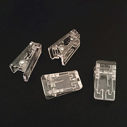 Clair Trombones transparents en acrylique, clips d'assistant de cartes, rectangle, clair, 25x14mm