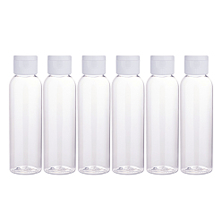 Clear BENECREAT 120ml Transparent Plastic Flip Top Cap Bottle Sets, with PP Plastic Funnel Hopper and PE Plastic Dropper, Round Shoulder, Clear, 137.5mm, Capacity: 120ml, 22pcs/set