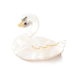 Swan Christmas Cellulose Acetate Alligator Hair Clip, with Alloy Chips, Swan, 35x39mm