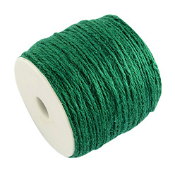 Green Colored Jute Cord, Jute String, Jute Twine, 3-Ply, for Jewelry Making, Green, 2mm, about 109.36 yards(100m)/roll