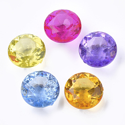 Mixed Color Transparent Acrylic Beads, No Hole/Undrilled, Faceted, Diamond, Mixed Color, 24x17.5mm, about 115pcs/500g
