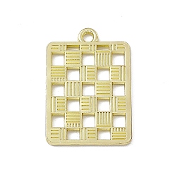 Light Gold Alloy Pendants, Rectangle with Square Charm, Light Gold, 25.5x17.5x1mm, Hole: 1.8mm