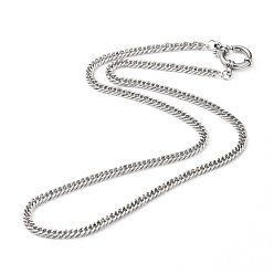 Stainless Steel Color 304 Stainless Steel Diamond Cut Chunky Curb Chains, Cuban Link Chains Necklaces, with Spring Ring Clasps, Stainless Steel Color, 18-1/2 inch(47cm)