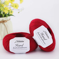 FireBrick Wool Yarn for Sweater Hat, 4-Strands Wool Threads for Knitting Crochet Supplies, FireBrick, about 656.17 Yards(600m)/Roll