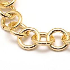Light Gold Aluminium Rolo Chains, Light Gold, 16x3mm
