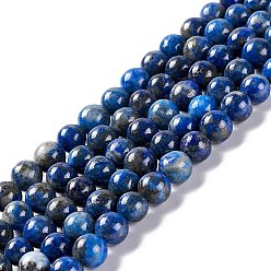 Lapis Lazuli Natural Lapis Lazuli Round Bead Strands, 6mm, Hole: 1mm, about 62pcs/strand, 15.5 inch