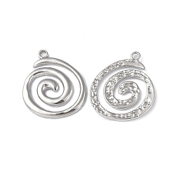 Stainless Steel Color 304 Stainless Steel Pendants, Vortex Charm, Stainless Steel Color, 23x19.5x2mm, Hole: 1.8mm