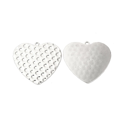 Stainless Steel Color 304 Stainless Steel Pendants, Heart Charms, Stainless Steel Color, 27.5x30x0.8mm, Hole: 1.6mm