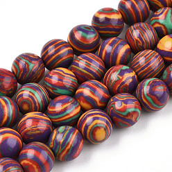 Colorido Redondas teñidos perlas de piedras preciosas hebras, colorido, 8 mm, agujero: 1 mm, sobre 42~43 unidades / cadena, 14.37~14.65 pulgada (36.5~37.2 cm)