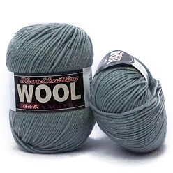 Cadet Blue Polyester & Wool Yarn for Sweater Hat, 4-Strands Wool Threads for Knitting Crochet Supplies, Cadet Blue, about 100g/roll