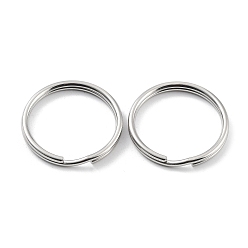 Stainless Steel Color 304 Stainless Steel Split Key Rings, Keychain Clasp Findings, 2-Loop Round Ring, Stainless Steel Color, 32x2mm, Single Wire: 1.75mm