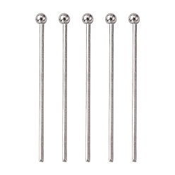 Stainless Steel Color 304 Stainless Steel Ball Head pins, Stainless Steel Color, 30x0.7mm, 21 Gauge, Head: 2mm