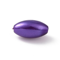Indigo Perles de nacre en plastique ABS, riz, indigo, 13.5x7.5mm, Trou: 1.6mm, environ1428 pcs / 500 g