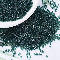 (DB0275) Lustre esmeralda forrado Cuentas de miyuki delica, cilindro, granos de la semilla japonés, 11/0, (db 0275) lustre esmeralda forrado, 1.3x1.6 mm, agujero: 0.8 mm, sobre 10000 unidades / bolsa, 50 g / bolsa