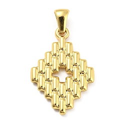 Oro 304 colgantes de acero inoxidable, encanto de rombo, dorado, 26x18x2.5 mm, agujero: 5x3 mm