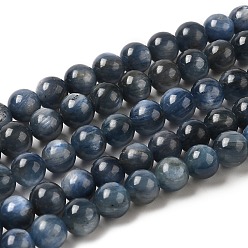 Cyanite Brins de perles rondes de cyanite naturelle / cyanite / disthène, 6mm, Trou: 1mm, Environ 64 pcs/chapelet, 15.7 pouce