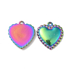 Rainbow Color 304 Stainless Steel Pendants, Heart, Rainbow Color, 19x18x3mm, Hole: 1.8mm