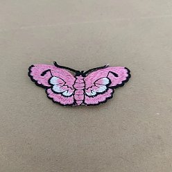 Flamingo Butterfly Shape Computerized Embroidery Cloth Iron on/Sew on Patches, Costume Accessories, Flamingo, 60x70mm