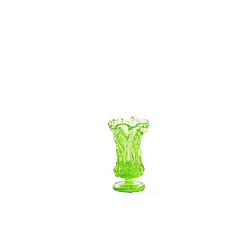 Lime Green Resin Goblet Miniature Ornaments, Micro Landscape Garden Dollhouse Accessories, Pretending Prop Decorations, with Wavy Edge, Lime Green, 8~10x17mm