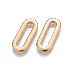 Oro 304 de acero inoxidable que une los anillos, oval, dorado, 20.3~20.5x8.5x1.7 mm, agujero: 15.5x3.5 mm