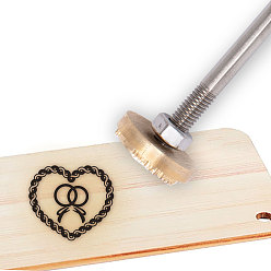 Cœur Estampage gaufrage soudure laiton avec tampon, pour gâteau/bois, or, motif de coeur, 30mm