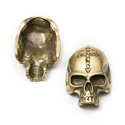 Antique Bronze Tibetan Style Alloy Pendants, Skull, Antique Bronze, 35x24x13mm