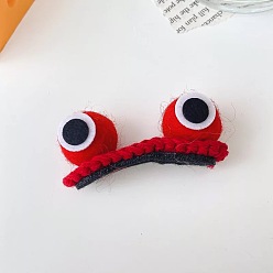 Red Cute Woolen Frog Snap Hair Clips, Non-slip Barrettes Hair Accessories for Girls Women, Red, 60mm