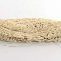 Light Goldenrod Yellow Round Waxed Polyester Cord, Taiwan Waxed Cord, Twisted Cord, Light Goldenrod Yellow, 1mm, about 415.57 yards(380m)/bundle