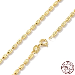 Настоящее золото 18K 925 ожерелье из стерлингового серебра с бусинами для женщин, , со штампом 925 и пружинной застежкой, реальный 18 k позолоченный, 18 дюйм (45.6 см)