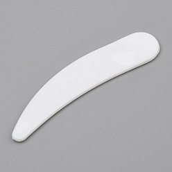 Blanc Masque facial en plastique bâton spatule cosmétique, blanc, 60x13x2.5mm, 100 pcs /sachet 