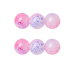 Coloré Perles en verre peintes à la bombe, ronde, colorées, 8~8.5mm, Trou: 1.5mm, Environ 100 pcs/chapelet, 31.1 pouce (79 cm)