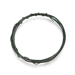 Vert Foncé Fil de cuivre fil de cuivre pour la fabrication de bijoux, plaqué longue durée, vert foncé, Jauge 20, 0.8mm, environ 26.24 pieds (8 m)/rouleau