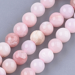 Pink Opal Natural Pink Opal Beads Strands, Round, 6mm, Hole: 0.8mm, about 30~33pcs/strand, 7.4 inch