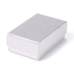 Gris Claro Caja de regalo de cartón cajas de joyería, para el collar, Esposas, con esponja negra adentro, Rectángulo, gris claro, 8.3x5.2x2.9 cm