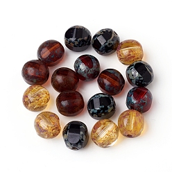 Mixed Color Retro Czech Glass Beads, Faceted, Round, Mixed Color, 8x8mm, Hole: 1.2mm, about 120pcs/bag