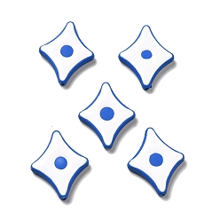 Azul Abalorios de acrílico opacos, con esmalte, estrella, azul, 27.5x22.5x5 mm, agujero: 1.6 mm