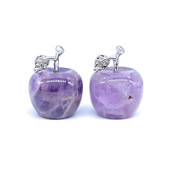 Amethyst Apple Natural Amethyst Display Decorations, Christmas Ornaments, for Party Gift Home Decoration, 20mm