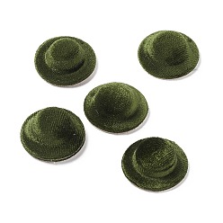 Dark Olive Green Cloth Cap Crafts Decoration, for DIY Jewelry Crafts Earring Necklace Hair Clip Decoration, Dark Olive Green, 3.5x1.2cm, Hole: 1.8mm