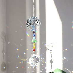 Tree of Life Décorations de pendentif en cristal, avec les accessoires en métal, Pour la maison, décor de jardin, arbre de la vie, 300~400mm