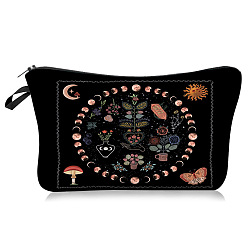 Moon Polyester Waterpoof Makeup Storage Bag, Multi-functional Travel Toilet Bag, Clutch Bag for Women, Moon, 22x13.5cm