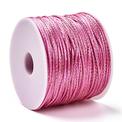 Camellia Metallic Stain Beads String Cords, Nylon Mouse Tail Cord, Camellia, 1.5mm, about 100yards/roll(300 feet/roll)